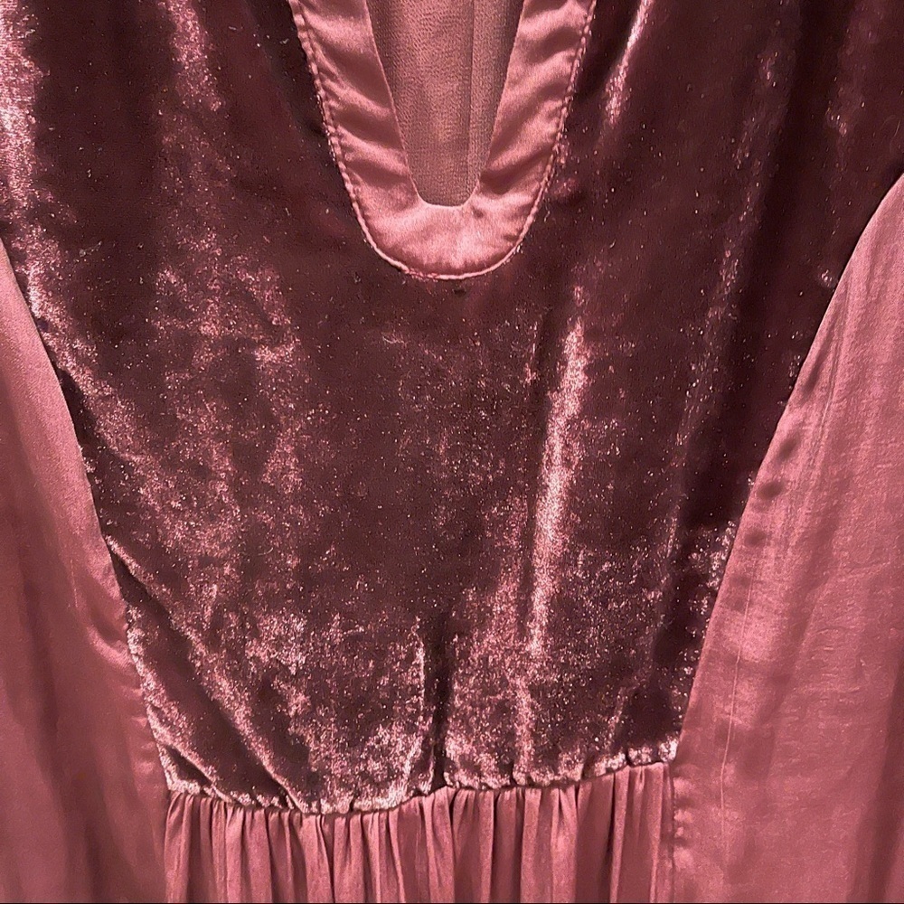 Anthropologie Maeve Women’s Small Ingrid Velvet Dress Burgundy - Picture 5 of 10